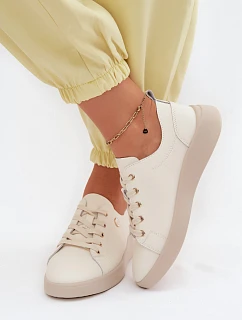 Kožené dámské polobotky Vinceza 41508 světle béžové