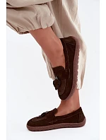 Mokasiny Barefoot z přírodního semiše Zazoo 10220 Hnědé