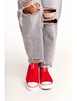 Damskie Klasyczne Niskie Trampki Big Star DD274339 Czerwone Damskie Klasyczne Niskie Trampki Big Star DD274339 Czerwone