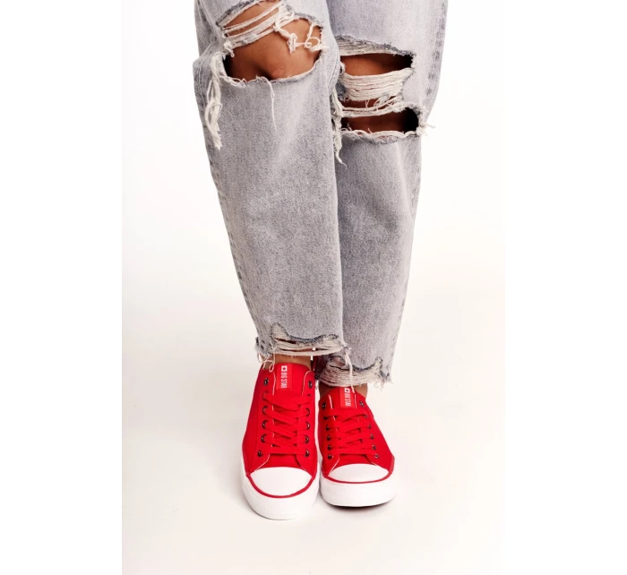 Damskie Klasyczne Niskie Trampki Big Star DD274339 Czerwone Damskie Klasyczne Niskie Trampki Big Star DD274339 Czerwone