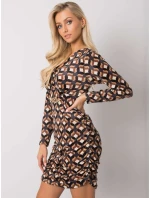 Šaty DHJ SK 12695.26P čierna a béžová