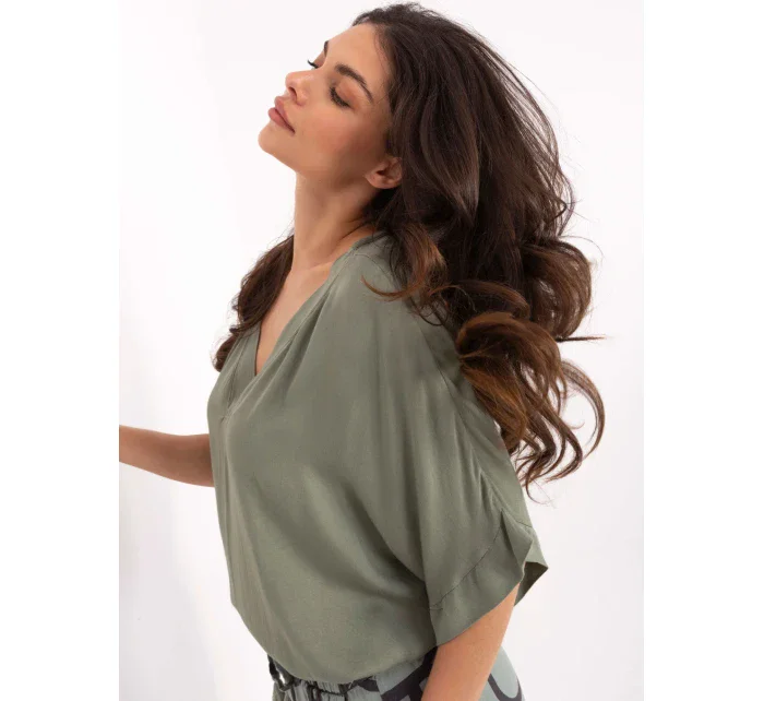 Bluzka TW BZ BI model 21190928 khaki - FPrice Bluzka TW BZ BI model 21190928 khaki - FPrice