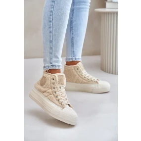 Zateplené Dámské Tenisky S Kožíškem  Big Star Béžové model 20652917 - Big Star Shoes