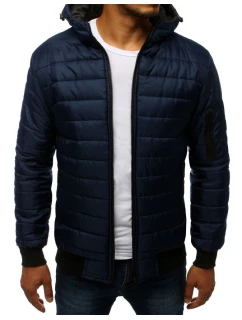 Pánska prešívaná bunda bomber tmavomodrá TX2228