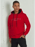 Pánska červená mikina s potlačou FashionStreet BX5681