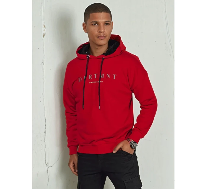 Pánska červená mikina s potlačou FashionStreet BX5681