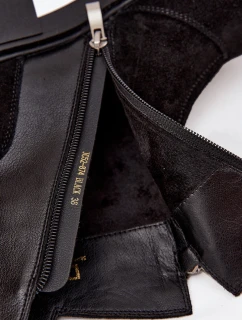 D&A dámske zateplené členkové topánky z prírodného semišu - čierne