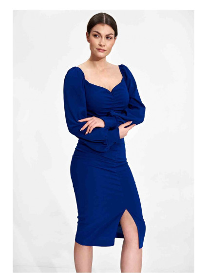 Dámske koktailové šaty M871 modré - Figl