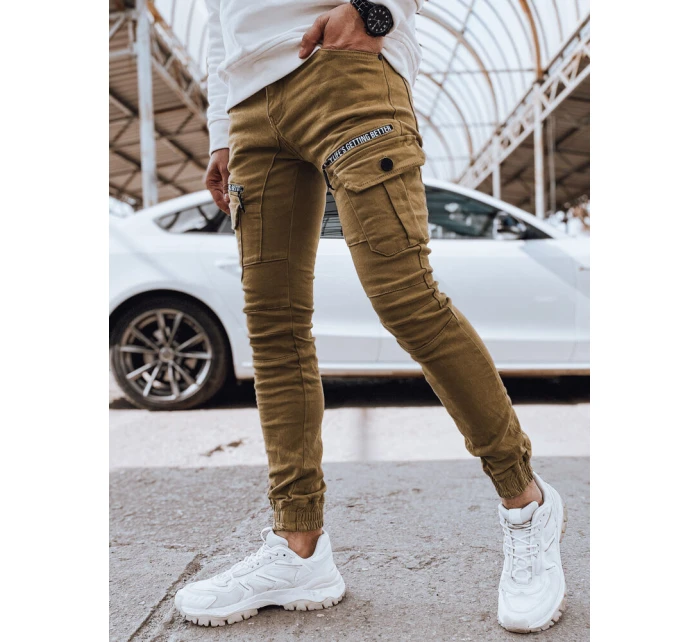 Pánske džínsové bojové nohavice v ťavej farbe FashionStreet UX4360