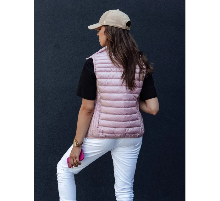 Dámská prošívaná vesta se stojáčkem růžová Dstreet model 21979314 - FashionStreet