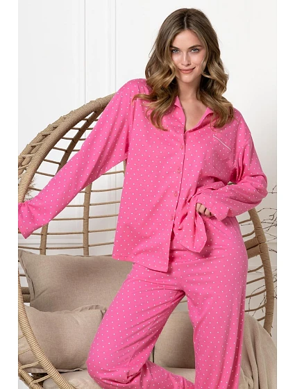 Pyžamo dlouhé rukávy, velikosti rozepínací model 22275564 - LEVEZA Pyžamo dlouhé rukávy, velikosti rozepínací model 22275564 - LEVEZA
