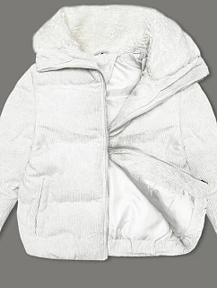 Dámska manšestrová bunda J Style White (5M3230-281)
