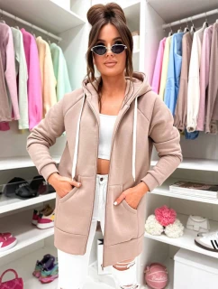 Gruba rozpinana bluza damska Goodlookin cappuccino (551)
