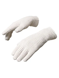 Pletené rukavice na telefón s výrezom na prst - béžové