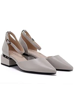 Dámské lodičky na klínku s páskem béžové barvy model 22117661 - VINCEZA