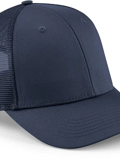 Beechfield B 646 6-panelová čiapka s šiltom „Urbanwear Trucker“ 53.0646 tmavomodrá