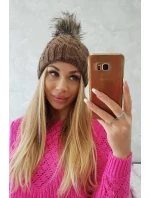 Fleecová kockovaná čiapka K226 mocca Fleecová kockovaná čiapka K226 mocca