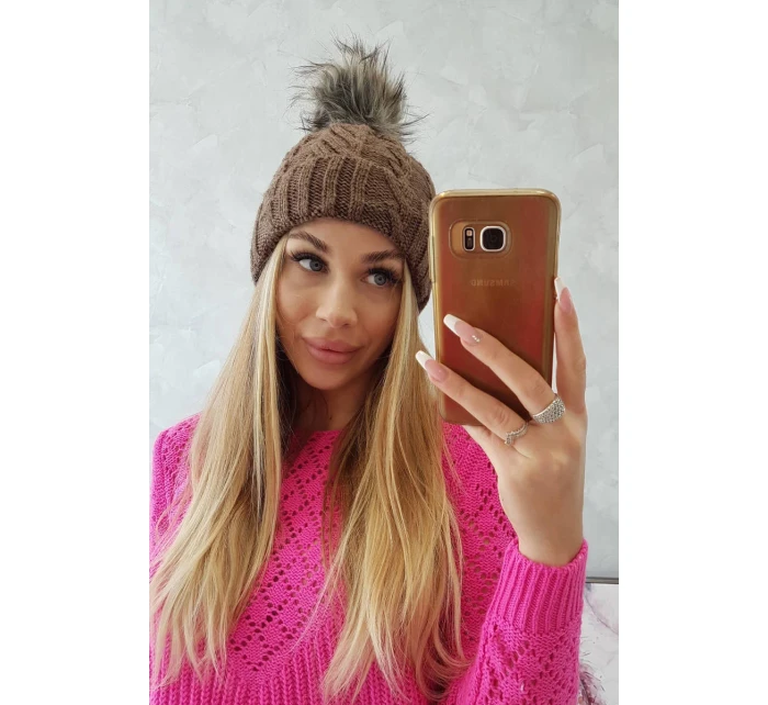 Fleecová kockovaná čiapka K226 mocca Fleecová kockovaná čiapka K226 mocca