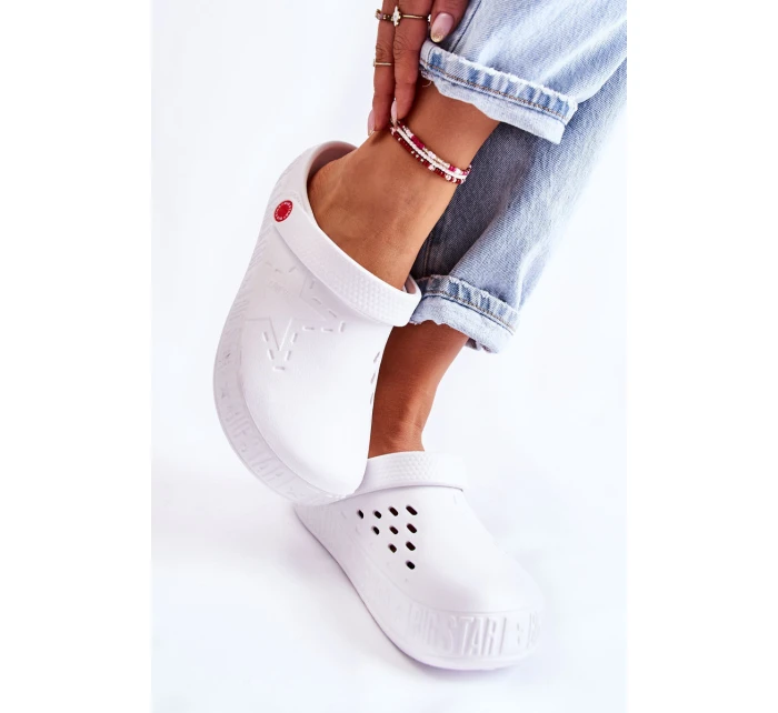 Damskie Lekkie Klapki Chodaki Big Star II275003 Białe