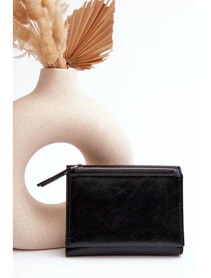 Damski Portfel Portmonetka Z Ekoskóry Czarny Joanela