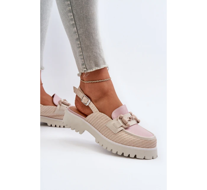 Dámské sandály na ploché podrážce s ozdobou béžové D&A model 21655998 - S.Barski