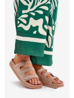 Klapki Damskie Z Paskami I Klamrami Beżowe Uliri