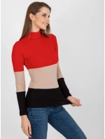 Dámská halenka RV BZ 8465 model 18283995 červená - FPrice Dámská halenka RV BZ 8465 model 18283995 červená - FPrice