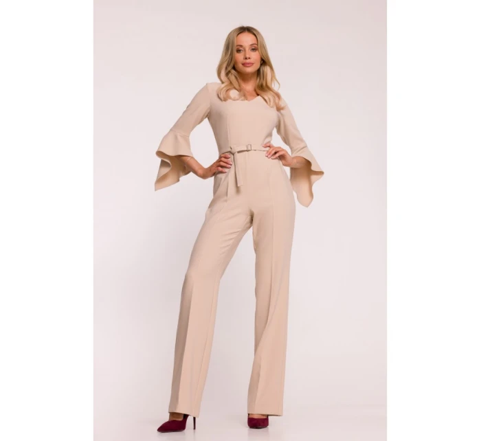 Kombinéza s rukávy béžová model 21319111 - STYLOVE