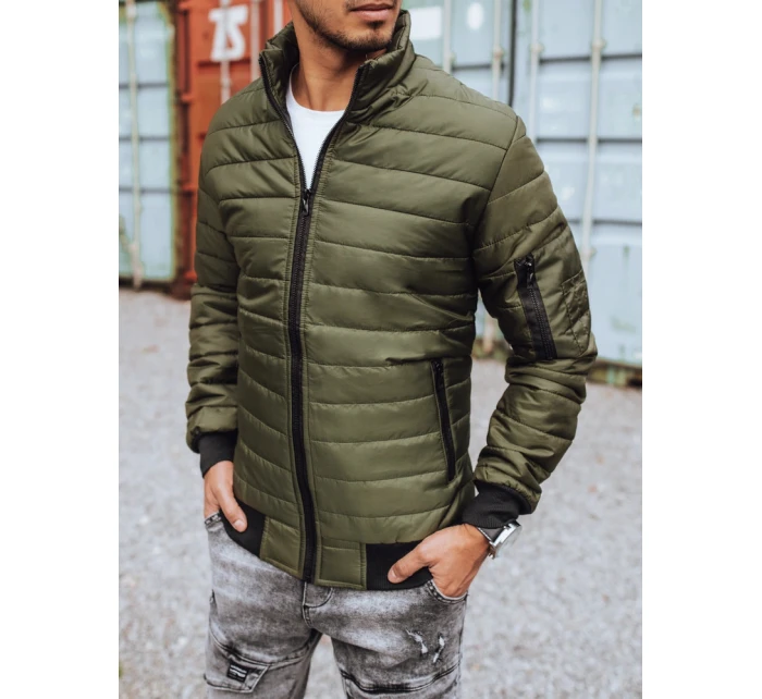 Pánská přechodná prošívaná zelená bunda Dstreet model 21963672 - FashionStreet