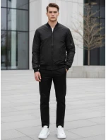 Pánska bunda bomber čierna FashionStreet TX4423 Pánska bunda bomber čierna FashionStreet TX4423