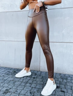 Dámske voskované legíny JEWELS hnedé FashionStreet UY1702