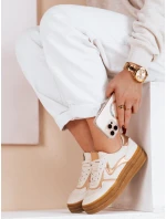 Dámské sportovní tenisky beige Dstreet model 21983716 - FashionStreet Dámské sportovní tenisky beige Dstreet model 21983716 - FashionStreet