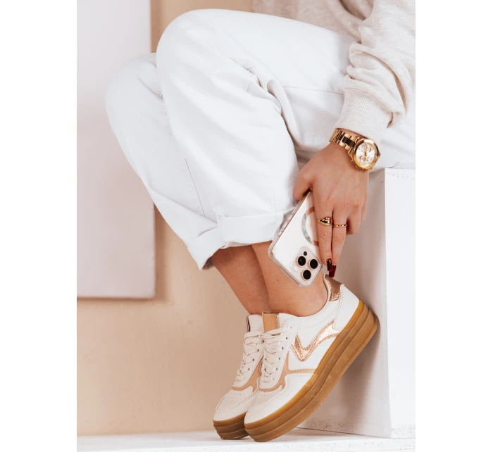 Dámské sportovní tenisky beige Dstreet model 21983716 - FashionStreet Dámské sportovní tenisky beige Dstreet model 21983716 - FashionStreet