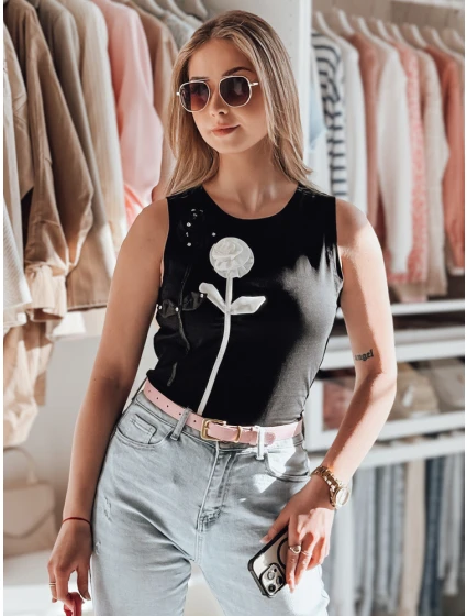 černá Dstreet dámské květované tričko bez ramínek model 21984226 - FashionStreet