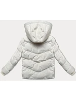 Hrubší dámská zimní bunda v barvě ecru ze materiálu model 21248436 - J.STYLE Hrubší dámská zimní bunda v barvě ecru ze materiálu model 21248436 - J.STYLE