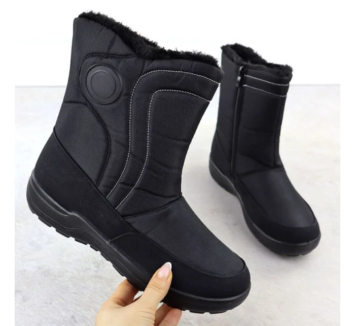 Dámské ploché zateplené sněhule černé model 21906490 - Potocki Dámské ploché zateplené sněhule černé model 21906490 - Potocki