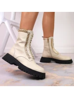 Zateplené kožené topánky s reťazou Artiker W HBH40 Zateplené kožené topánky s reťazou Artiker W HBH40