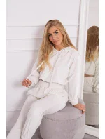 Velurová souprava s kapucí ecru Velurová souprava s kapucí ecru