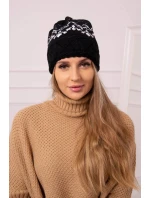 Dámska čiapka Kira K374 black+white Dámska čiapka Kira K374 black+white