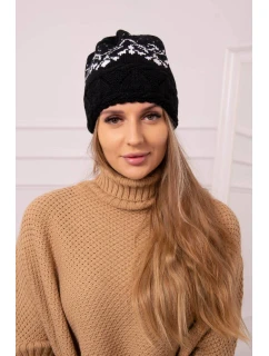 Dámska čiapka Kira K374 black+white