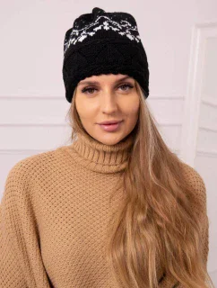 Dámska čiapka Kira K374 black+white