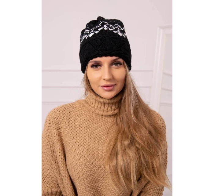 Dámska čiapka Kira K374 black+white Dámska čiapka Kira K374 black+white