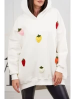 Zateplená mikina s model 19049176 motivem ecru - K-Fashion