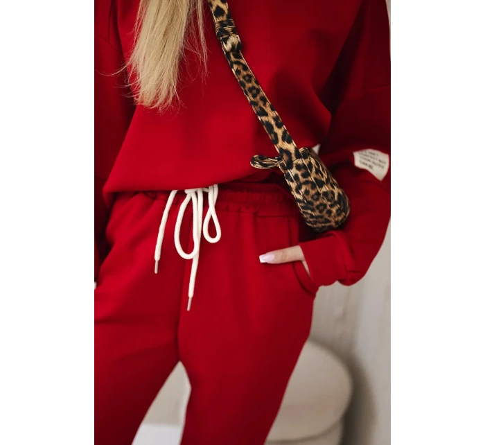 Viskózový komplet teplákové + kalhoty červený Viskózový komplet teplákové + kalhoty červený