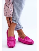 Damskie Zamszowe Mokasyny Różowe Lenvie