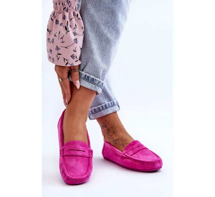 Damskie Zamszowe Mokasyny Różowe Lenvie