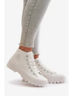 Trampki Damskie Z Cholewką Za Kostkę Big Star OO274009 Białe