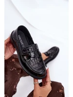 Lakierowane Skórzane Mokasyny Damskie Vinceza 91125 Czarne