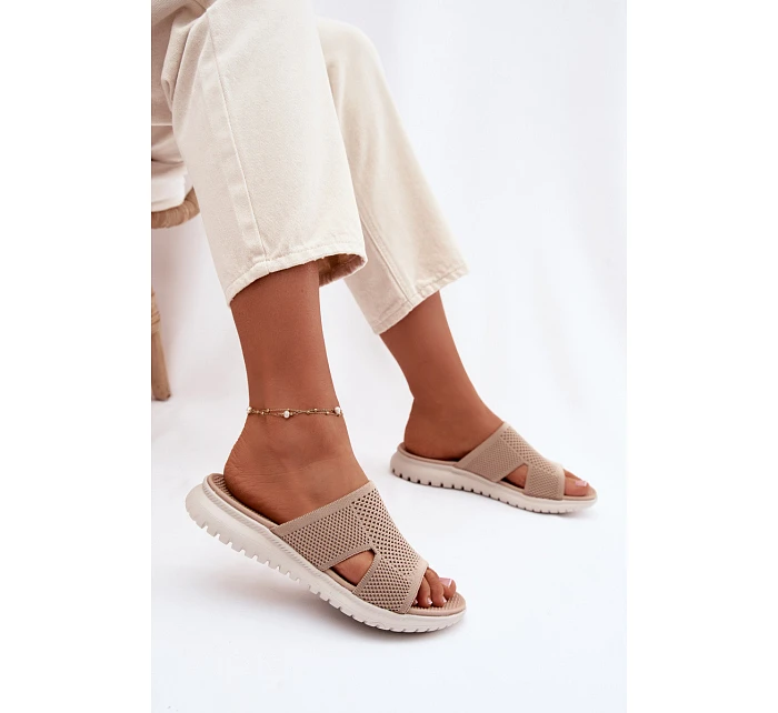 Dámské pantofle Sergio Leone KL064 Béžové