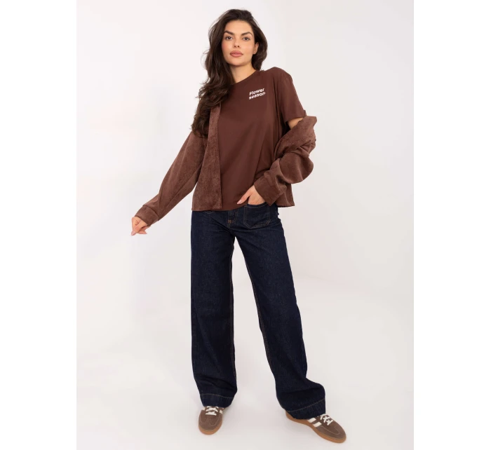 T shirt model 21798160 ciemny brązowy - FPrice